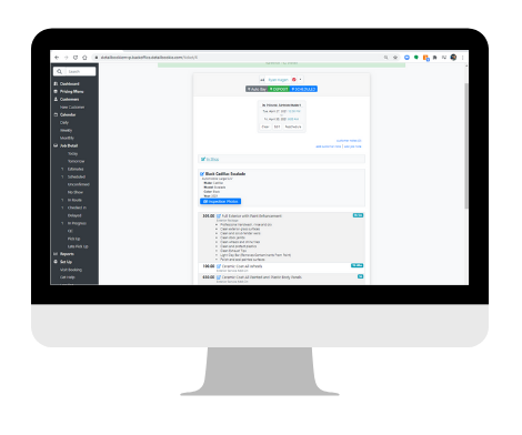 A computer displaying a payment scheduling interface with a sidebar menu on the left.